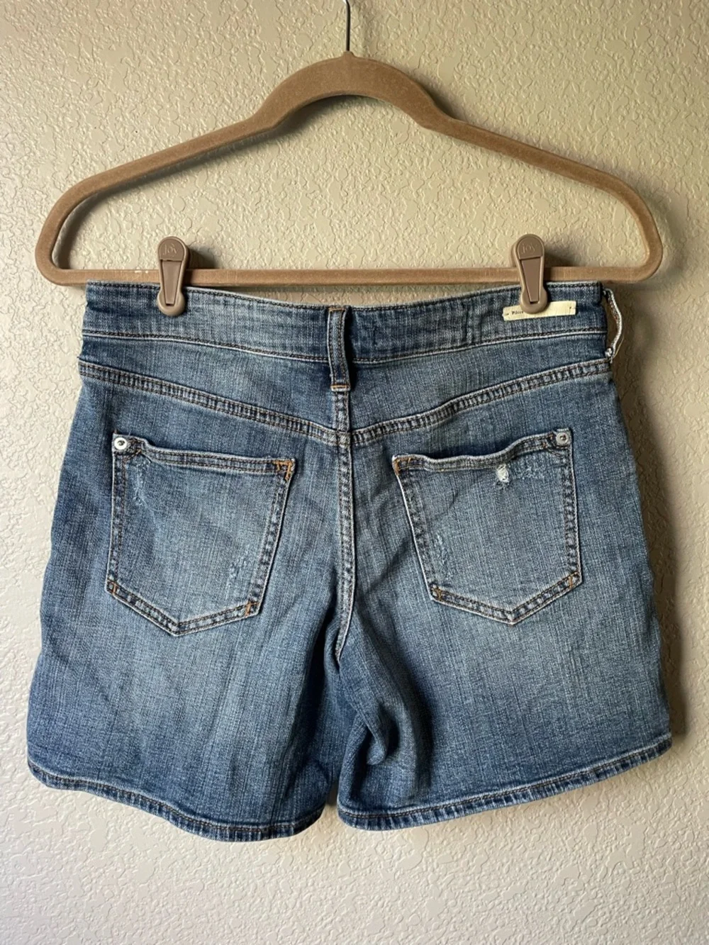 Pilcro and the Letterpress Womens 29 Slim Boyfriend Distressed Denim Jean Shorts